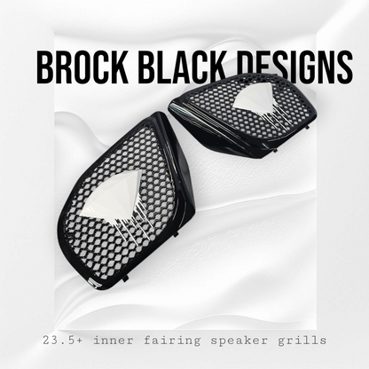 98 to 2024+ Road Glide 3D blood diamond speakers grill covers set