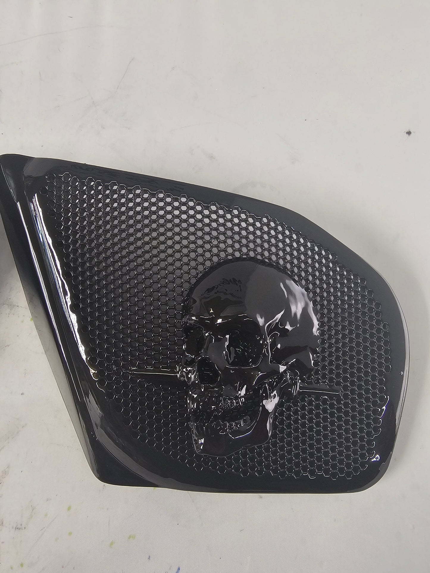 98 to 2024+ Road Glide 3D skull and dagger speakers grill covers set