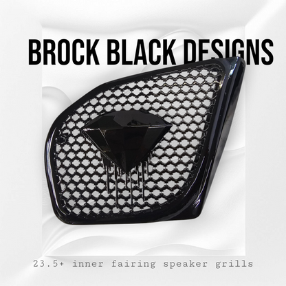 98 to 2024+ Road Glide 3D blood diamond speakers grill covers set