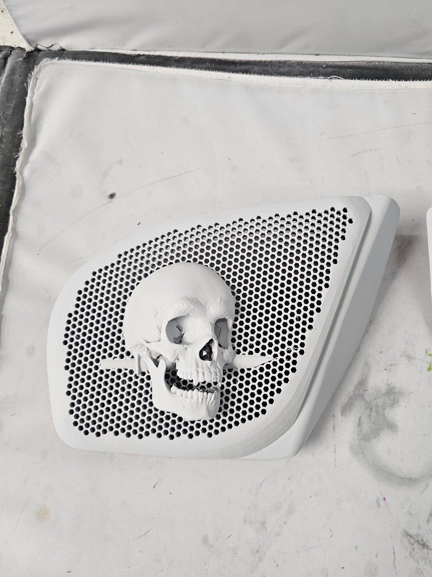 98 to 2024+ Road Glide 3D skull and dagger speakers grill covers set
