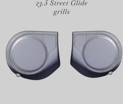 97-25+ Harley inner 3D punisher speakers grill covers set