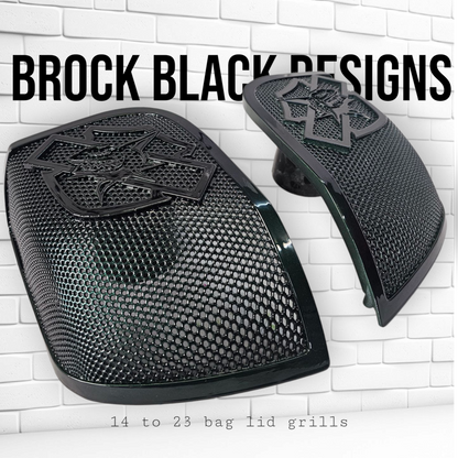 14-24 Harley Davidson bag lid Speaker Grill Cover shark theme