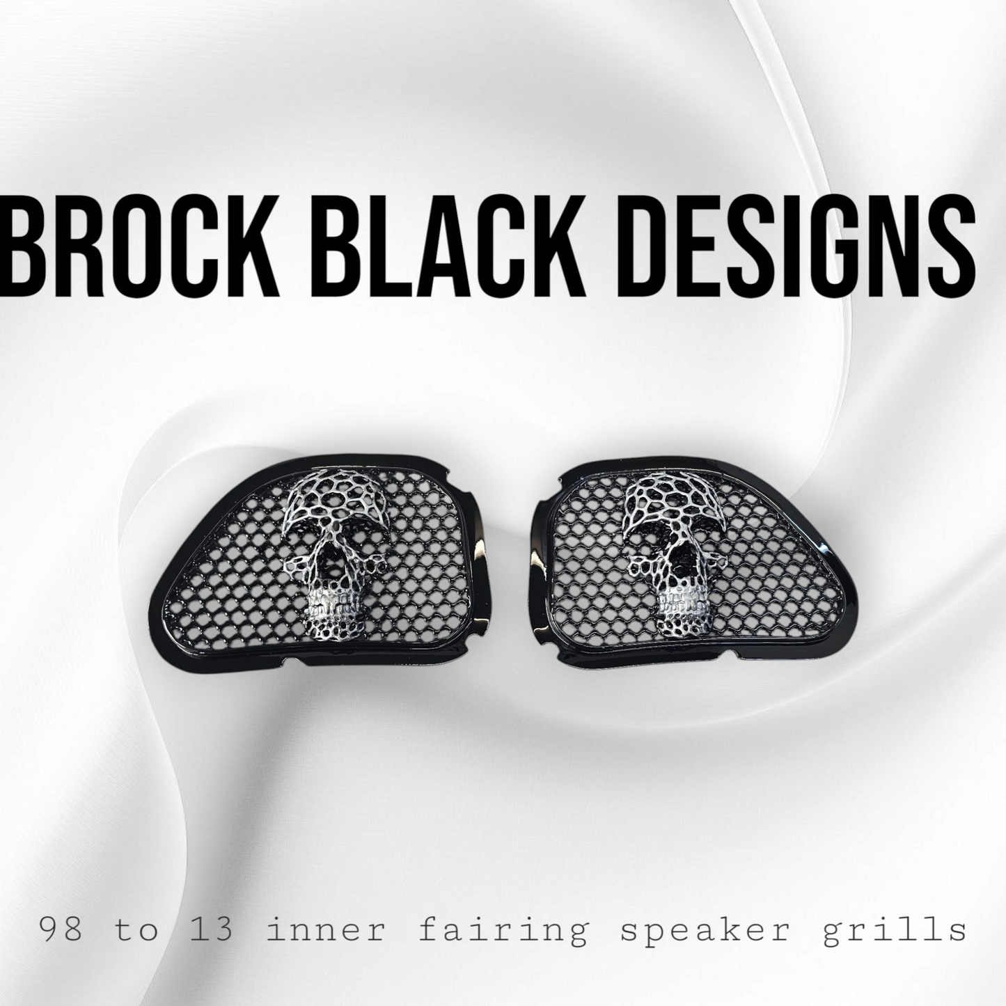 98-2024+ Road Glide 3D webbed Skull speakers grill covers set
