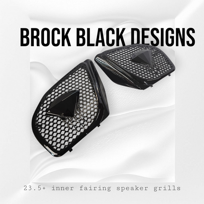 98 to 2024+ Road Glide 3D blood diamond speakers grill covers set