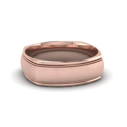 Rose Gold Milgrain Square Band Ring