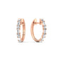 Round And Baguette Huggie Earrings