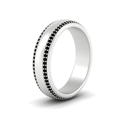 Beveled Edge Matte Eternity Mens Engagement Ring