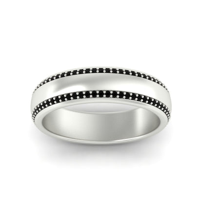 Beveled Edge Matte Eternity Mens Engagement Ring