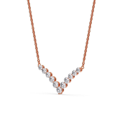 Round Graduated V-Necklace