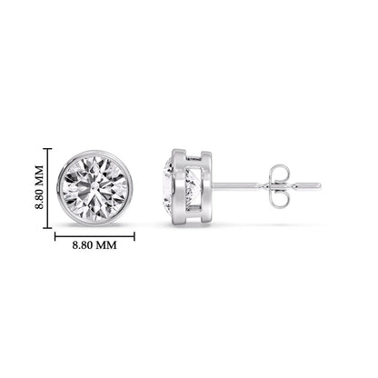 Bezel-Set Brilliant Round Diamond Solitaire Stud Earrings [IGI Certified]