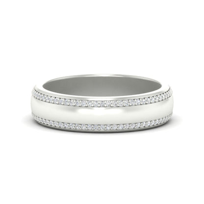 Beveled Edge Matte Eternity Mens Engagement Ring