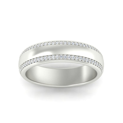 Beveled Edge Matte Eternity Mens Engagement Ring