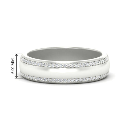 Beveled Edge Matte Eternity Mens Engagement Ring