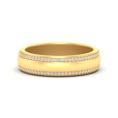 Beveled Edge Matte Eternity Mens Engagement Ring