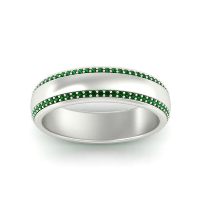 Beveled Edge Matte Eternity Mens Engagement Ring