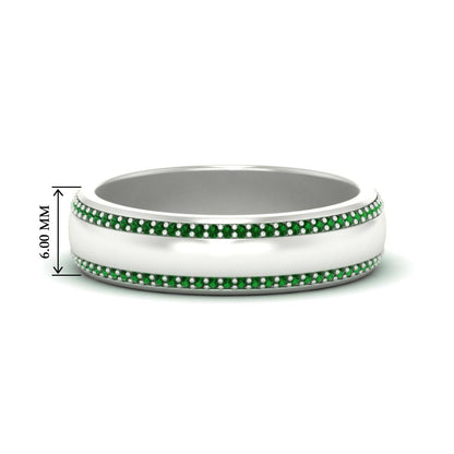 Beveled Edge Matte Eternity Mens Engagement Ring