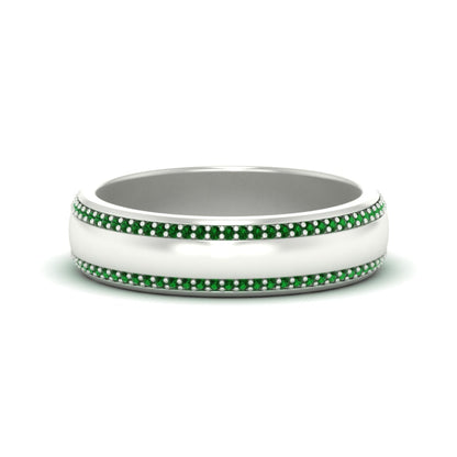 Beveled Edge Matte Eternity Mens Engagement Ring