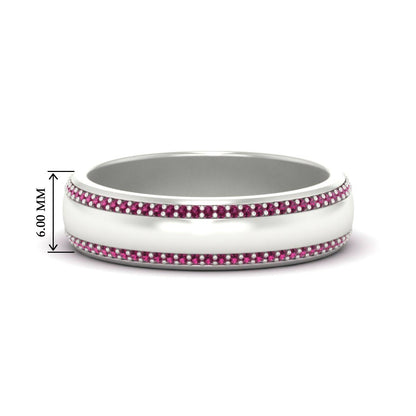 Beveled Edge Matte Eternity Mens Engagement Ring