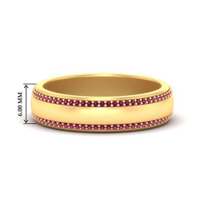 Beveled Edge Matte Eternity Mens Engagement Ring