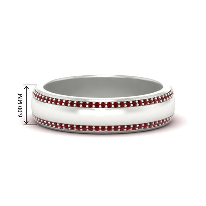 Beveled Edge Matte Eternity Mens Engagement Ring