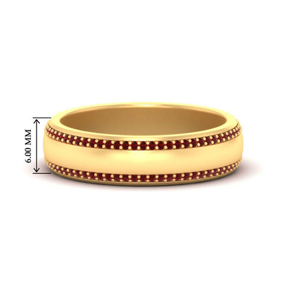 Beveled Edge Matte Eternity Mens Engagement Ring
