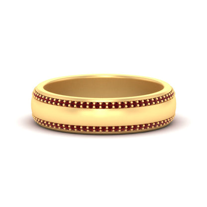 Beveled Edge Matte Eternity Mens Engagement Ring