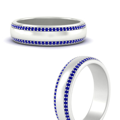 Beveled Edge Matte Eternity Mens Engagement Ring