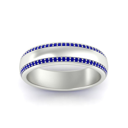 Beveled Edge Matte Eternity Mens Engagement Ring