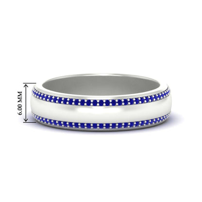 Beveled Edge Matte Eternity Mens Engagement Ring