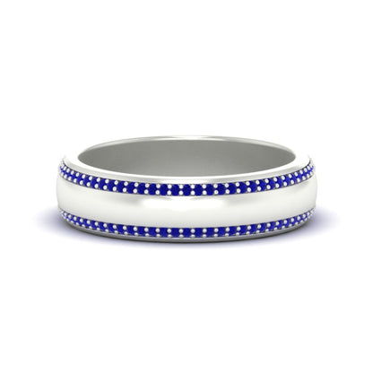 Beveled Edge Matte Eternity Mens Engagement Ring
