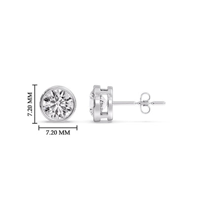 Bezel-Set Brilliant Round Diamond Solitaire Stud Earrings [IGI Certified]