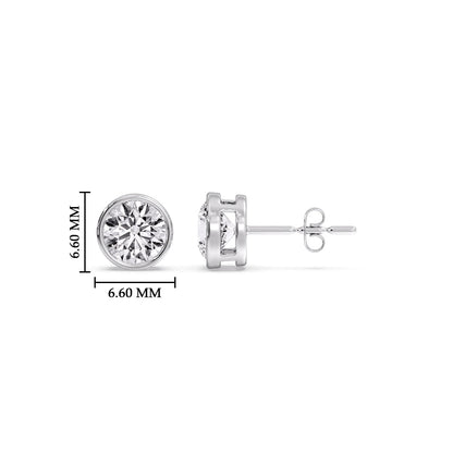 Bezel-Set Brilliant Round Diamond Solitaire Stud Earrings [IGI Certified]