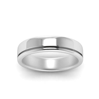 Satin Inlay Wedding Rings