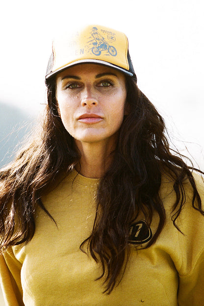 For The Win Trucker Hat - Mustard Yellow and Black