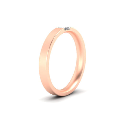 Single Emerald Mens Wedding Band