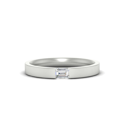 Single Emerald Mens Wedding Band