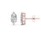 6 Prong Marquise Diamonds Solitaire Stud Earring in Basket Setting