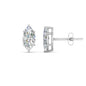 6 Prong Marquise Diamonds Solitaire Stud Earring in Basket Setting