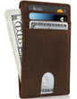 Genuine Leather Slim Card Holder – RFID Blocking, Thumb-Hole Access