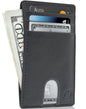 Genuine Leather Slim Card Holder – RFID Blocking, Thumb-Hole Access