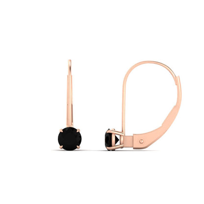 Small Round Diamond Studs Lever Back Earring