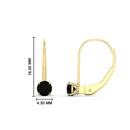 Small Round Diamond Studs Lever Back Earring