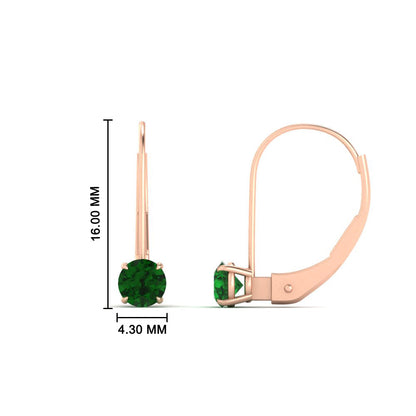 Small Round Diamond Studs Lever Back Earring