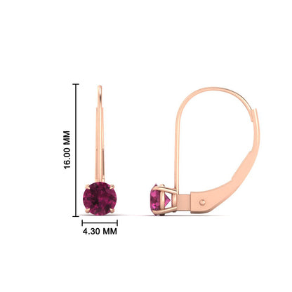Small Round Diamond Studs Lever Back Earring