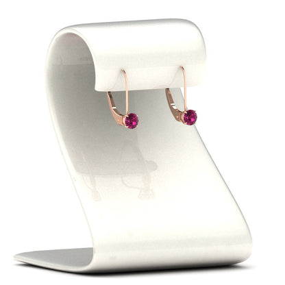 Small Round Diamond Studs Lever Back Earring