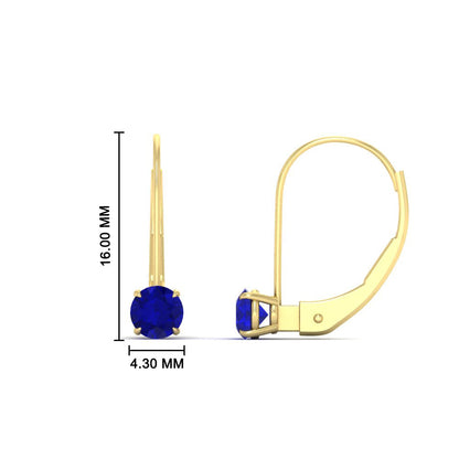 Small Round Diamond Studs Lever Back Earring