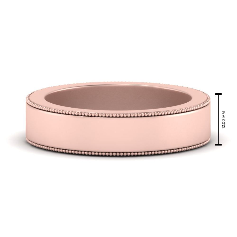 Flat Milgrain Mens Wedding Band