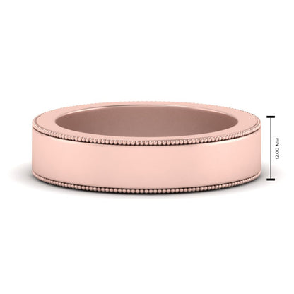 Flat Milgrain Mens Wedding Band