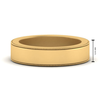 Flat Milgrain Mens Wedding Band