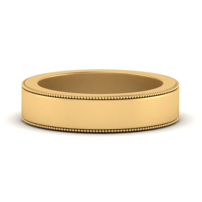 Flat Milgrain Mens Wedding Band